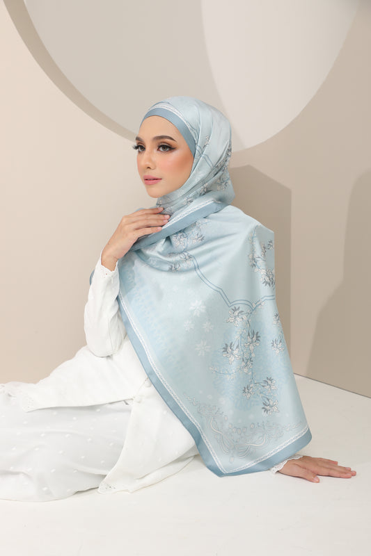 Songket Affair Shawl - Sky Blue